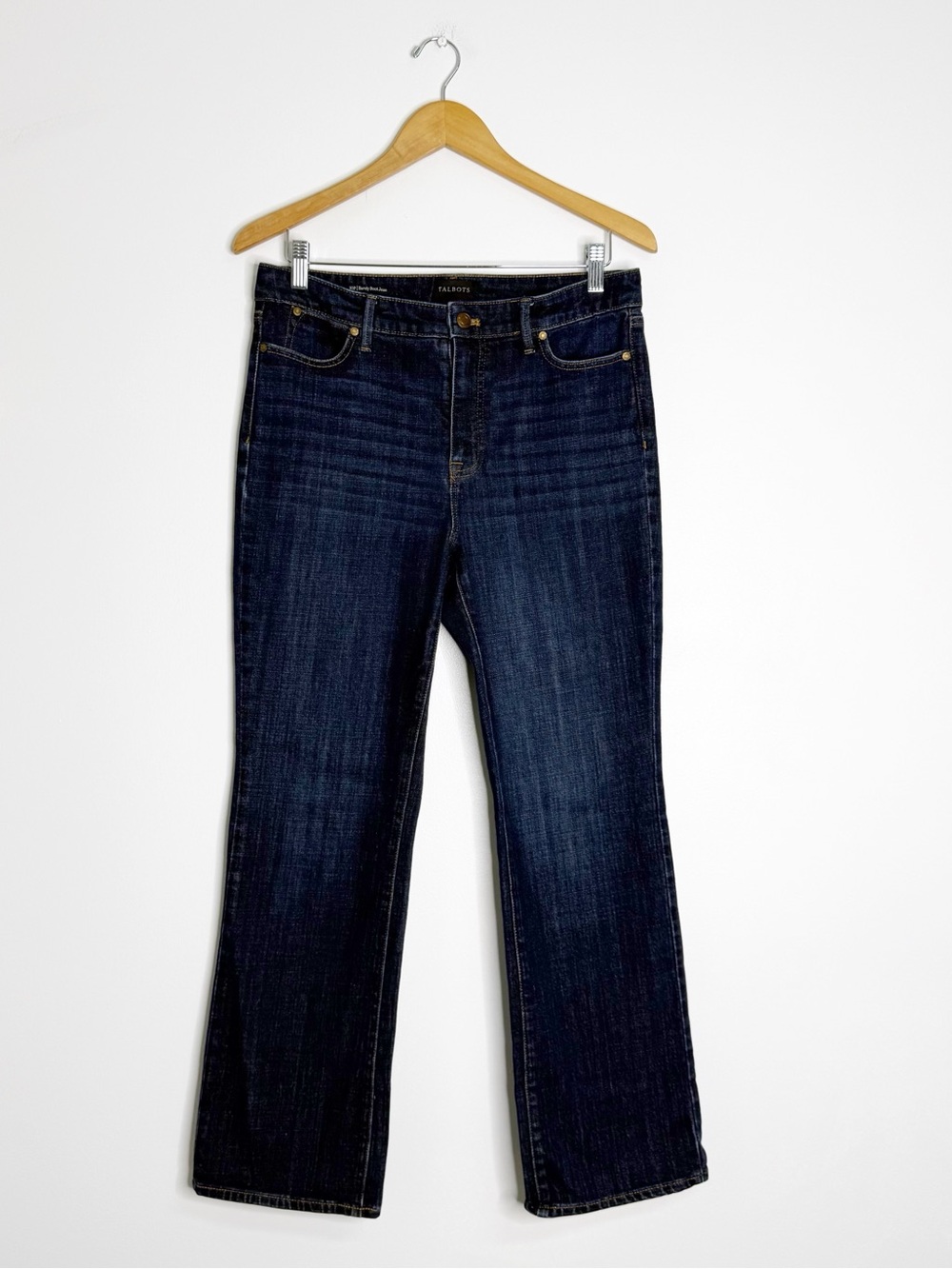 Talbots Barely Boot Jeans Women’s 10P Petite Dark Wash Stretch Bootcut Denim